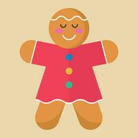 Ginger bread woman flat vector illustration