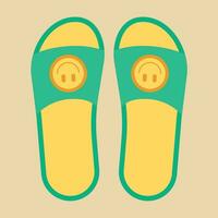 Beach flip sandal flat vector illustration