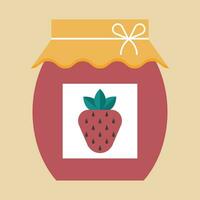 Strawberry jam flaat vector ilkustration