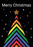 LGBT Christmas tree card vector illustration