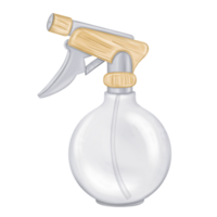 Spray gun for spraying plants with water in the home garden. Watering and caring for micro-greenery and flowers. Equipment for florists, hairdressers, agronomists. Digital isolated illustration png