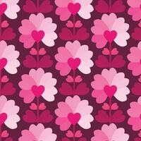 Vector Illustration of background with flowers and hearts