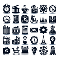 AI generated High Quality Best Icon Set Silhouette PNG File