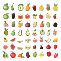 ai gegenereerd hand getekend fruit en voedsel elementen het dossier PNG gegenereerd door ai