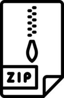 Black line icon for zip vector