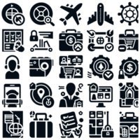 AI generated High Quality Best Icon Set Silhouette PNG File