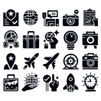 AI generated High Quality Best Icon Set Silhouette PNG File