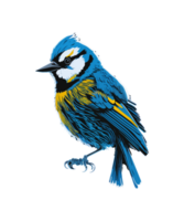 bleu mésange oiseau graphique illustration png