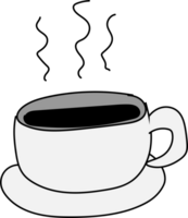 café caneca rabisco ilustração, transparente fundo. png