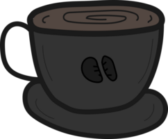 café caneca rabisco ilustração, transparente fundo. png