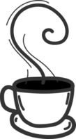 Coffee mug doodle illustration, Transparent background. png