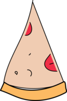 Pizza doodle illustration on transparent background. png