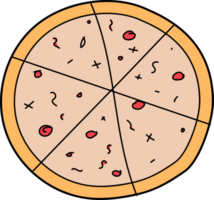 Pizza griffonnage illustration sur transparent Contexte. png