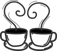 Coffee mug doodle illustration, Transparent background. png