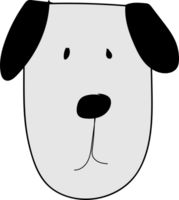 Cute cartoon dog illustration on transparent background. png