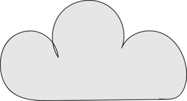 Hand drawn clouds, Transparent background png