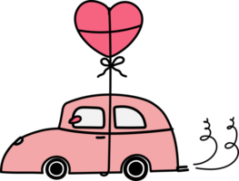 Cute car cartoon illustration on transparent background. png