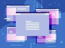 Browser window. Operating system user interface, gui. Computer software. Documents folder. Abstract background with ui panels. Flat vector illustration