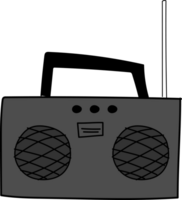 Radio speaker doodle illustration on transparent background. png