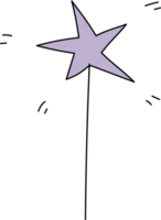 Star doodle illustration on transparent background. png