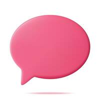 3D Red Blank Speech Bubble Isolated on White. Rendering Chat Balloon Pin. Notification Shape Mockup. Communication, Web, Social Network Media, App Button. Realistic Vector Illustration