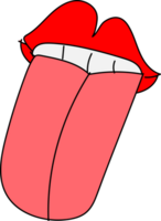 Mouth doodle illustration on transparent background. png