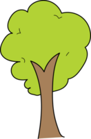 Tree doodle illustration on transparent background. png