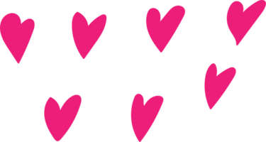 Heart doodle illustration on transparent background. png