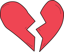 Heart doodle illustration on transparent background. png