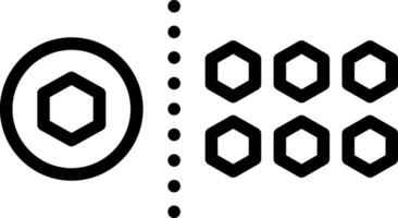 Black line icon for excluding vector