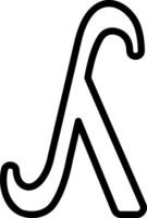 Black line icon for lambda vector