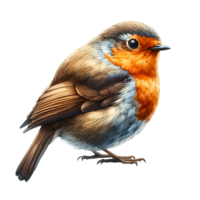 ai generado un maravilloso realista Robin pájaro en un transparente antecedentes png