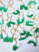 jewelry chain in the form of letters on a white background photo