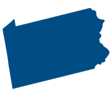 Pennsylvania state map. Map of the U.S. state of Pennsylvania. png