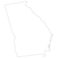 Georgia U.S. state map. Map of the U.S. state of Georgia. png