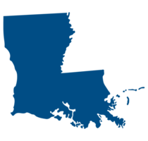 Louisiana state map. Map of the U.S. state of Louisiana. png