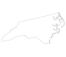 Nord Caroline Etat carte. carte de le nous Etat de Nord caroline. png