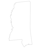 Mississippi Etat carte. carte de le nous Etat de Mississippi. png