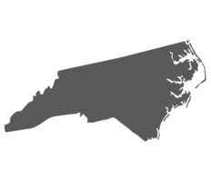 North Carolina state map. Map of the U.S. state of North Carolina. png