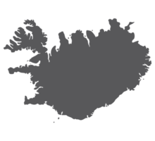 Island Karte. Karte von Island im grau Farbe png