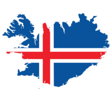 Iceland map. Map of Iceland with Iceland flag png