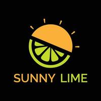Sunnylime Vector food logo sun and lime logo business logo