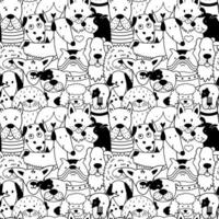 Children's pattern with black and white dogs. vector