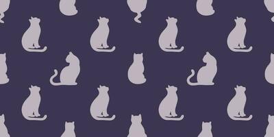 Seamless texture with silhouettes of cats. vector