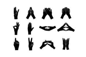 Set of different gestures of human hands vector