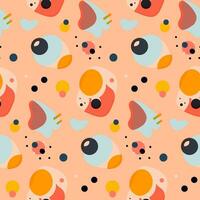 Vector seamless pattern of abstract elements peach fuzz background