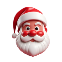 AI generated a 3d santa claus head on isolated transparent background png. Generated with AI png