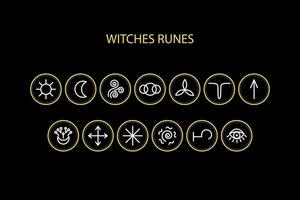 Witches runes vector icons