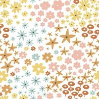 Spring seamless pattern with a lot of wildflowers. vector