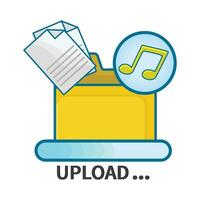 illustration of upload folder vector